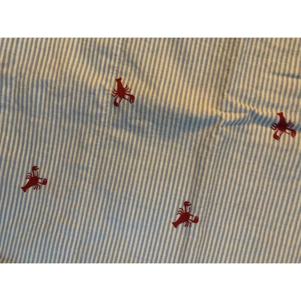 Nautica Queen Sheet Set Lobster Blue Stripe Beach 4 Piece Set
